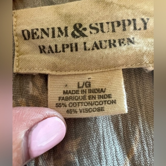 Vintage Y2K Denim & Supply Ralph Lauren cottagecore babydoll mini dress sz L - Picture 4 of 10